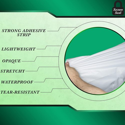 Secure Seal 1000 Pack White Poly Mailers - 10x13 Self-Sealing Shipping Bags | Durable 2 Mil Envelopes