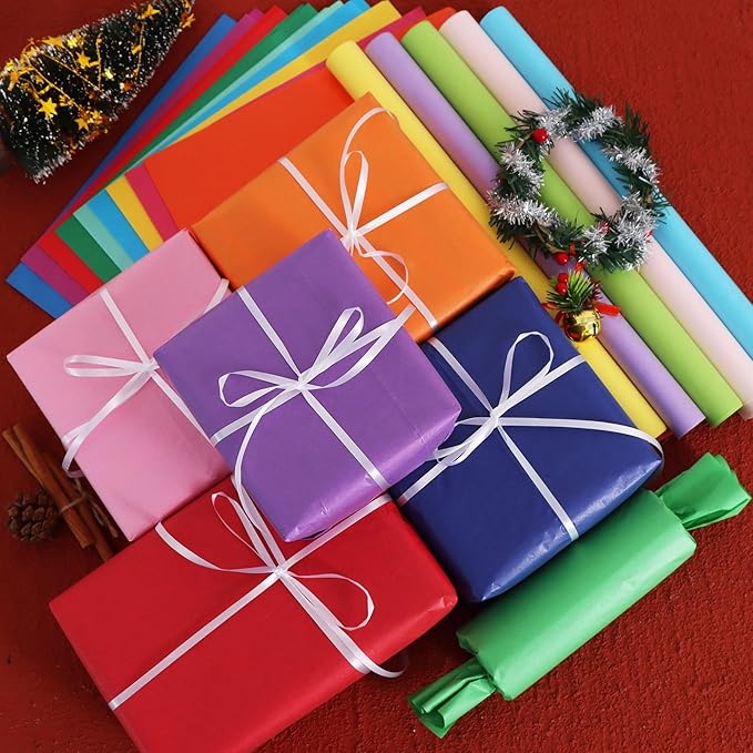 BEISHIDA Colored Tissue Paper Bulk-20 Colors, Multicolor Wrapping Tissue Paper for Gift Bags, 14 x 20 Inch Gift Wrap for Birthday Wedding Graduation DIY Crafts Holiday Flowers(100 Sheets)