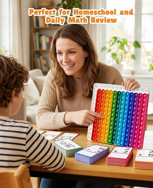 JoyCat Math Flash Cards - 288 Double-Sided Cards for Addition, Subtraction, Multiplication & Division | Interactive Learning Tool for Kids Ages 4-8