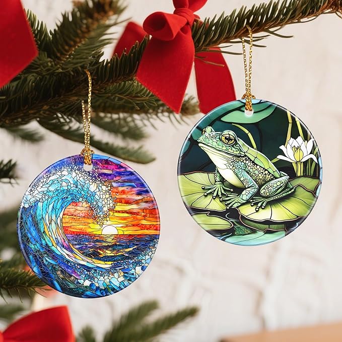Christmas Ornaments, Frog Ornament, Christmas Tree Ornaments, Xmas Decorations, Holiday Decorations, Gifts for Frog Lovers, Holiday Party Gifts, and Xmas Gift Ideas