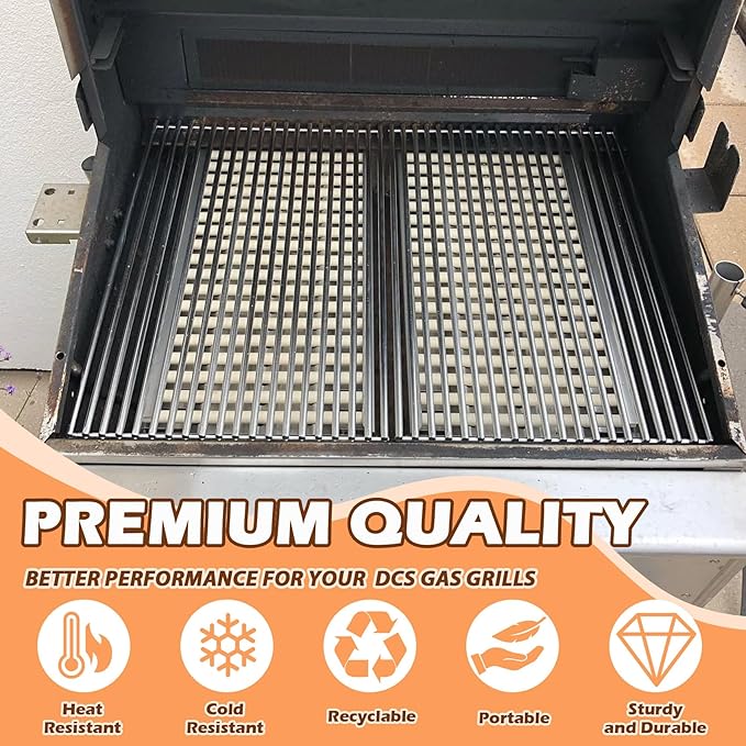 MOASKER Grill Ceramic Rods for DCSCT Gas Grill, Replacement Gas Grill Ceramic Radiants for DCS Grill 245398 27DBQR 36EBQAR 27FSBQ 36DBQ 36DBQAR 48DBQR Grill Heat Plates,9.5" Long,54pcs Ceramic Rods