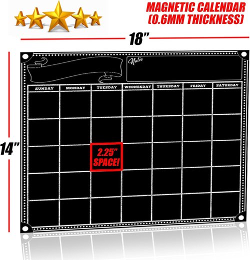 Skiennix 18" x 14" Magnetic Calendar - Monthly Organizer with Marker Set for Home & Classroom