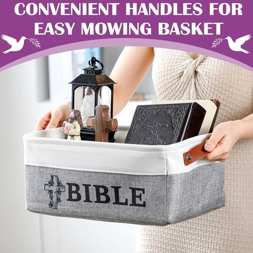 Marsui Bible Storage Basket - Christian Gifts for Women | Perfect for Book Lovers & Teachers
