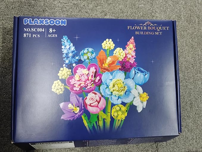 Flower Bouquet Building Set, 888 PCS Botanical Collection Building Block Toy, Flowers Rose Plant Home Decor, Valentine's Day Christmas Birthday Gift for Adults Women Boys Girls 8+