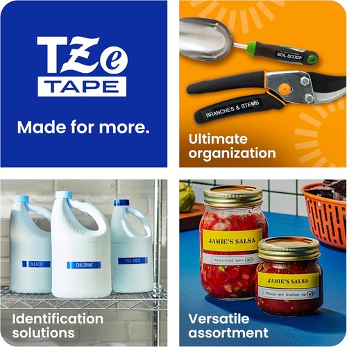 Brother Genuine P-Touch TZe Black Print on Clear Label Tape - Laminated, 1/4in x 26.2ft, Durable & Water-Resistant