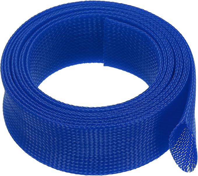 uxcell Expandable Sleeving,2 3/4-inch 10ft Cable Sleeve, Blue