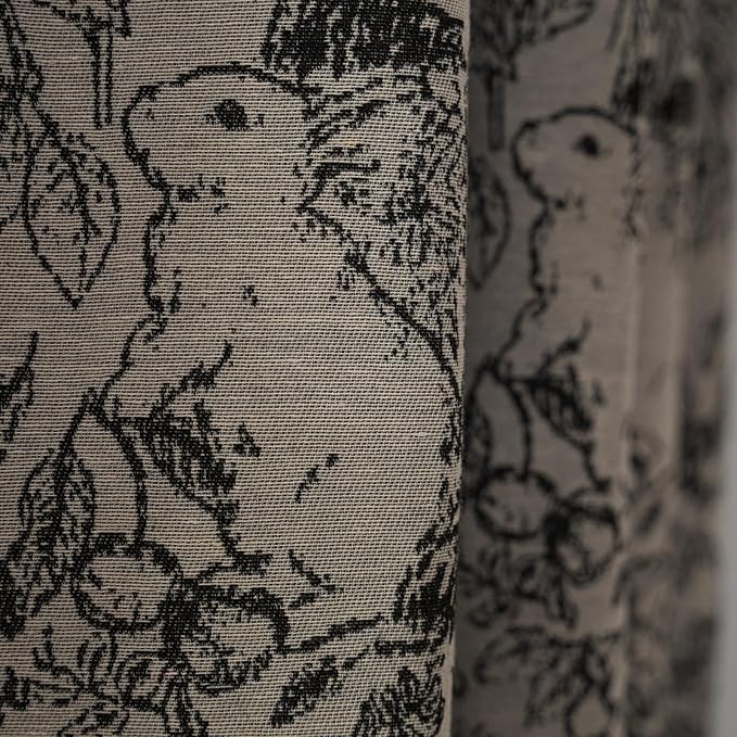 ENJOYBRIDAL Rabbit Curtains 84 Inch Length 2 Panels Boho Floor Length Drapes Jacquard Rod Pocket Dining Room Semi Sheer Window Curtains Retro Tassel Bedroom Living Room Farmhouse Window Treatments