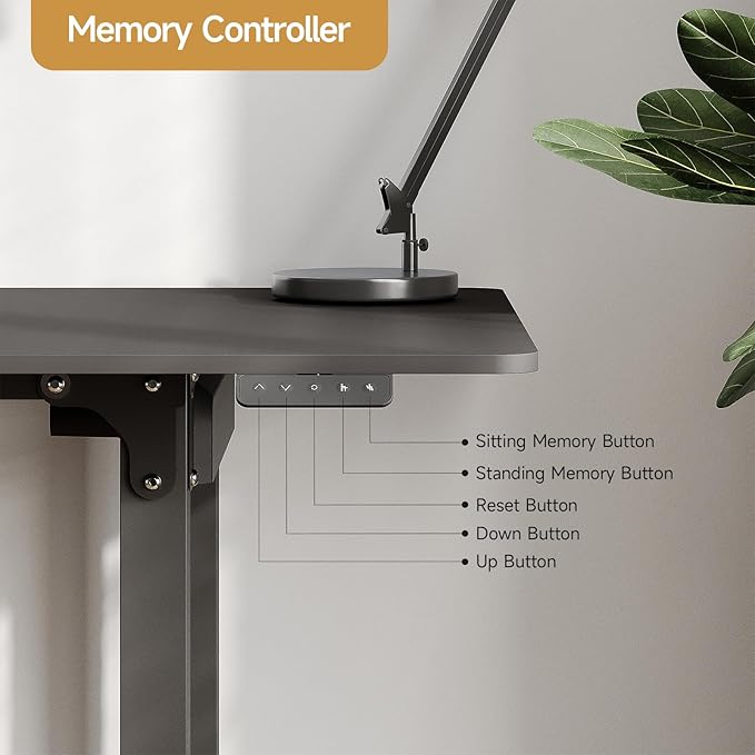 ONBRILL Standing Desk, 71x32 Inches Rectangle Stand Up Desk with 4 Legs, Dual Motor and Memory Controller, Adjustable Height from 28-46 Inches for Home and Computer Workstation, Black
