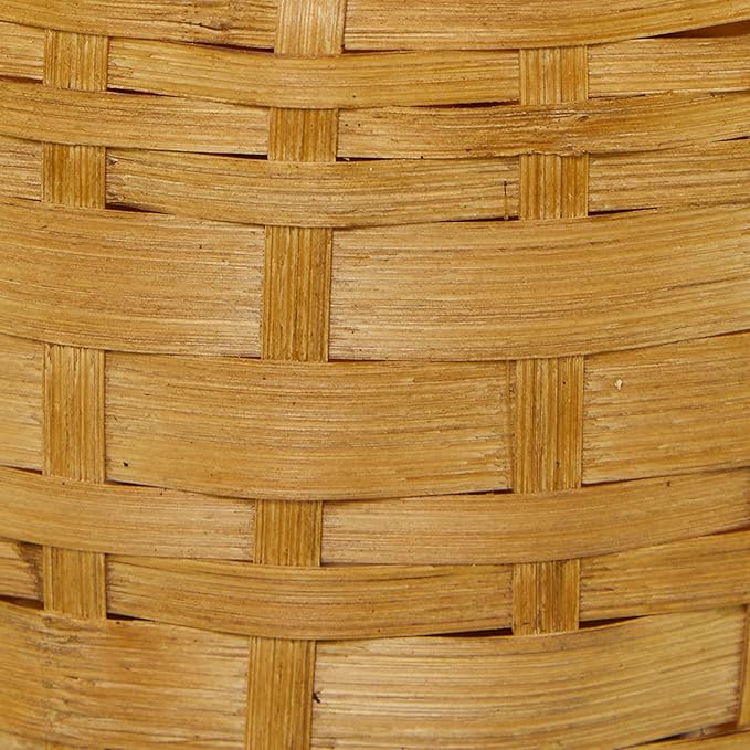 Deco 79 Bamboo Wood Decorative Vase Tall Woven Floor Centerpiece Vase, Vase for Home Decoration 8" x 8" x 30", Brown