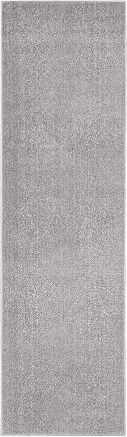 Nourison Home Nourison Essentials Silver Grey 2' x 6' Area Rug - Easy Clean, Non Shedding, Bed Room, Living Room, Dining Room, Kitchen (6' Runner)