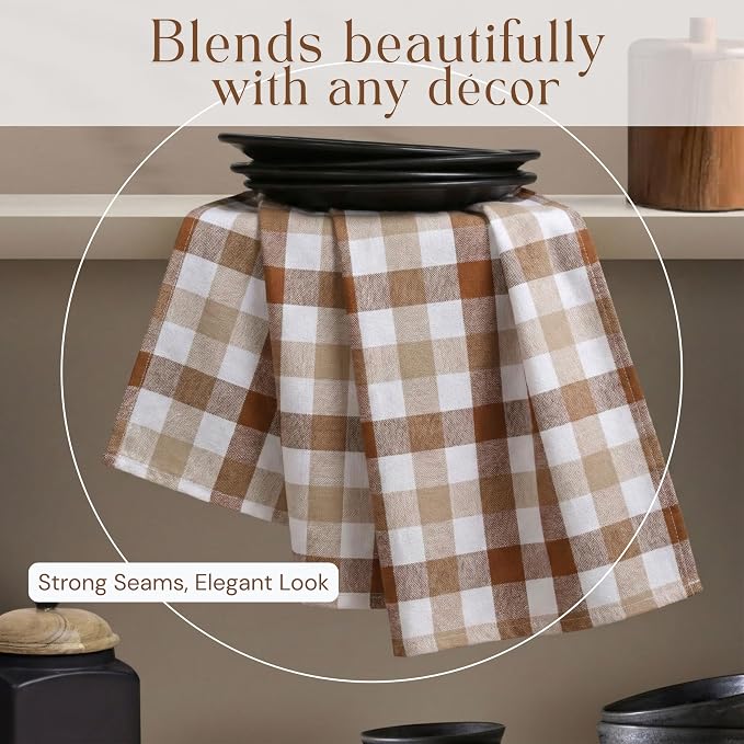 Multi Dish Towels 4 Pack Combo, 18"x26", Quick Drying Cloths, 100% Cotton, Absorbent Wash Rags, Washable, Reusable Cleaning Towels for Dishes, Kitchen Drying Use - Multi Pack