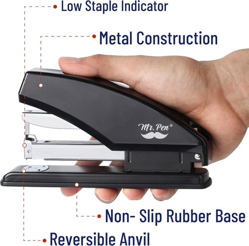 Mr. Pen Heavy Duty Stapler - Ergonomic Design, 60 Sheet Capacity, Includes 3600 Staples, Jam-Free