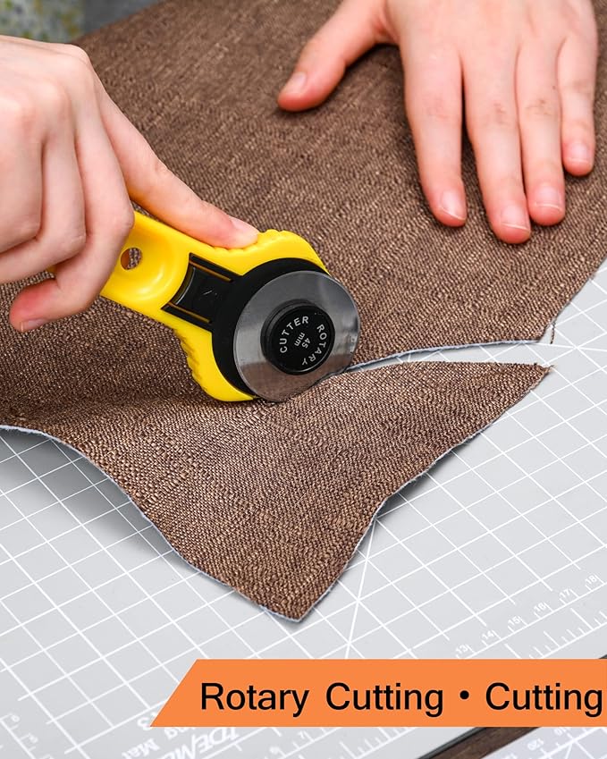 Density-upgraded 9"x12" Self Healing Cutting Mat, Idemeet Rotary Sewing Mat for Crafts, 5-Ply Blade Table Protector Cut Board for Fabric Leather Cutting Quilting Modeling Hobby Project, A4, Gray