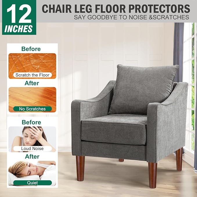 FoDau770 Brown Rubber Wood Furniture Legs 12 Inches, 5/16" UNC Straight Tapered Wood Feet Mid Century Sofa Legs, Wooden Furniture Feet Replacement Parts for Cabinet Couch Dresser Chair Ottoman Table