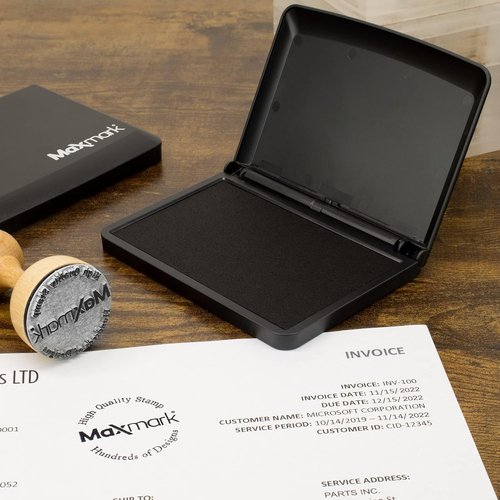 MaxMark Large Gray Stamp Pad - Premium Quality Felt Pad | 2-3/4" x 4-1/4" Size