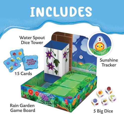 Peaceable Kingdom Down The Waterspout Board Game - Preschool Matching Game for Kids | Teamwork & Social Skills, Ages 3+