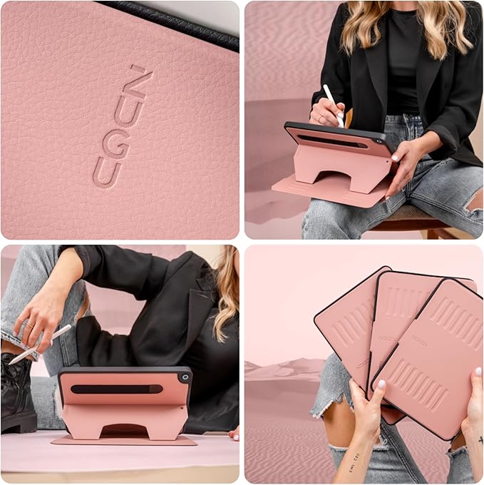 ZUGU CASE for 10.2 Inch iPad 7th / 8th / 9th Generation Case (2021/2020/2019), Protective, Thin, Sleek Design, Magnetic Stand, Sleep/Wake Cover, Magnetic Cover, Desert Rose