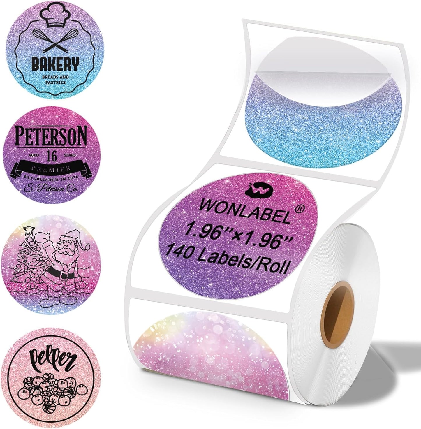 Stary Thermal Labels - 2-Inch Round Stickers for T50M Pro/M110/M100/M220 Printers | 140 Labels/Roll - Stary Purple