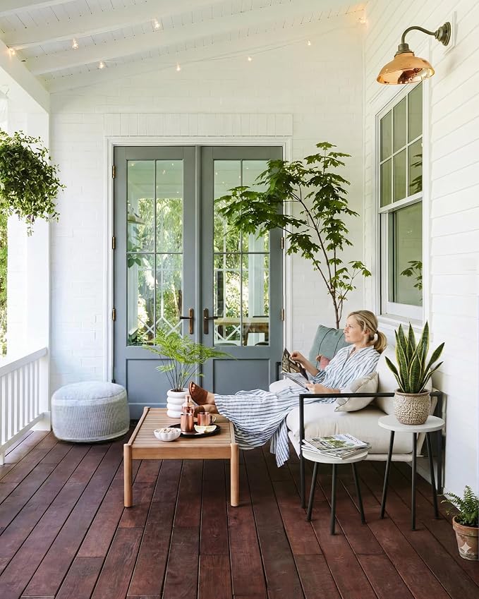 Plant Stand Indoor Tall: Corner Wood Plant Stand 2 Pack Mid Century Modern Decor - Small Round Plant Table for Indoor Plants - Outdoor Plant Holder for Patio Living Room Bathroom Office (White)