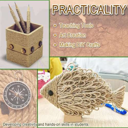 Jute Twine String by [Brand Name] - 656 Feet of 3-Ply Natural Brown Twine for Crafts & Gardening