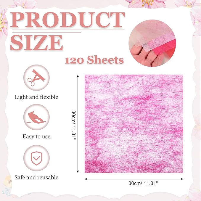 PATIKIL 11.8 inches Tissue Flower Wrapping Paper, 120 Sheets Waterproof Floral Bouquet Wraps Gift Packaging Tissue for Party Birthday Wedding Holiday Decorations Crafts, Rose Red