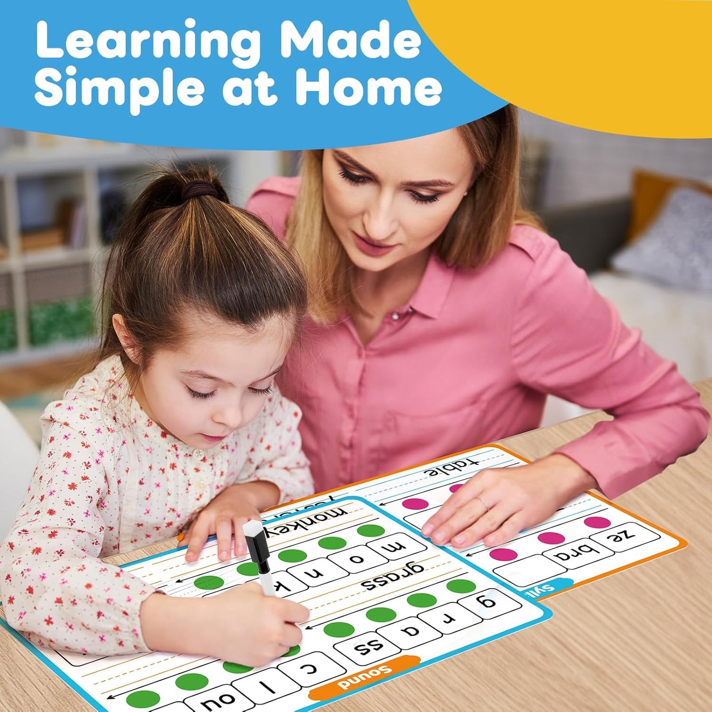 Skiennix Phonemic Awareness Dry Erase Board Set - 12 Packs for Speech Therapy & Classroom Use