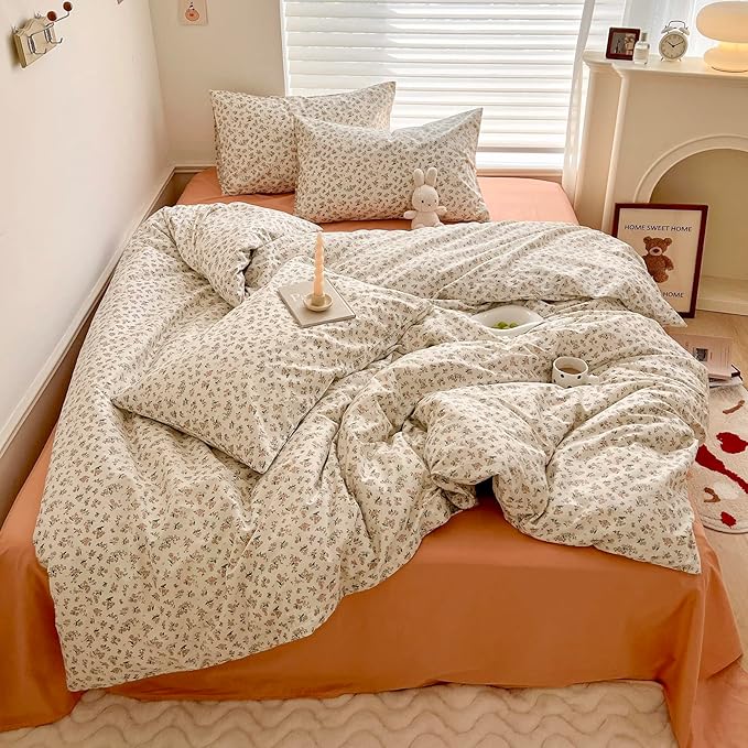 HighBuy Boho Floral Comforter Set King Bohemian Comfy Comforters for King Bed,Luxurious Soft Comforter with 2 Pillowcases,All Season,Skin Friendly Cooling Comforter for Women Girl