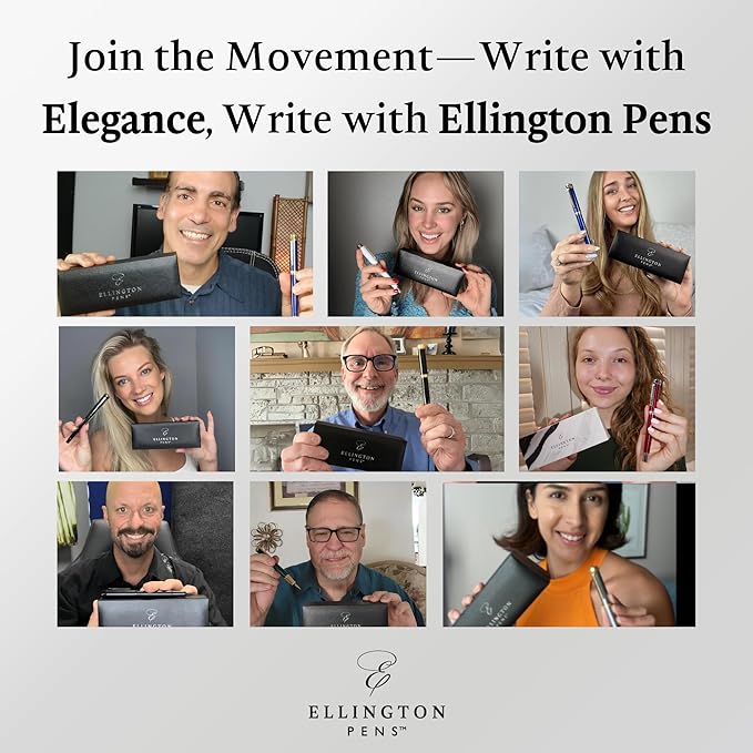 Ellington Pens Luxury Fountain Pen Set - Smooth Medium Nib - Includes 3 Ink Cartridges, Refillable Ink Converter, Gift Box - Fountain Pens For Writing, Calligraphy, Journaling (The Presidential Oath)