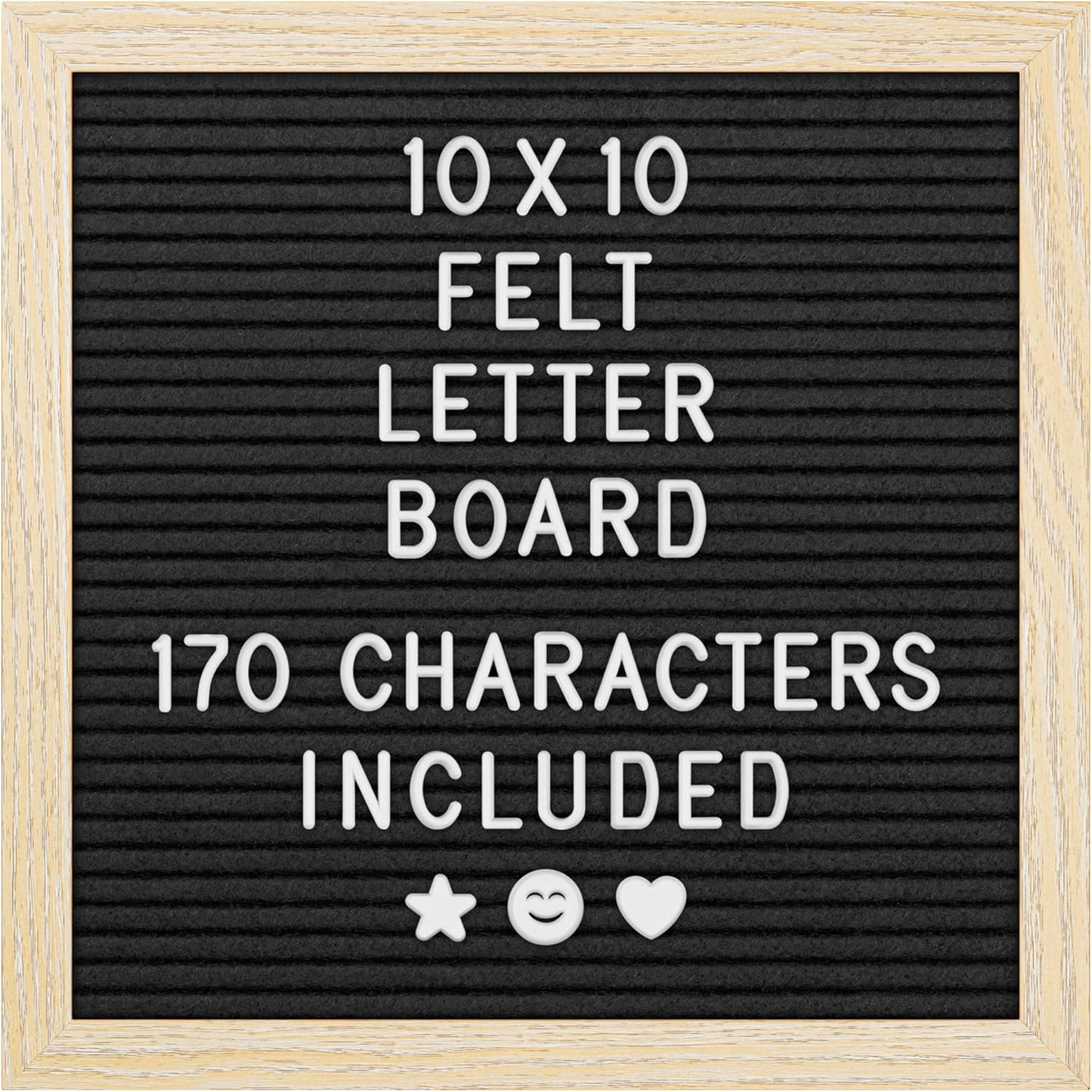 Yes4Quality Felt Letter Board - 10x10 Black Customizable Message Board with 170 Letters & Emojis for Home Decor & Office Use