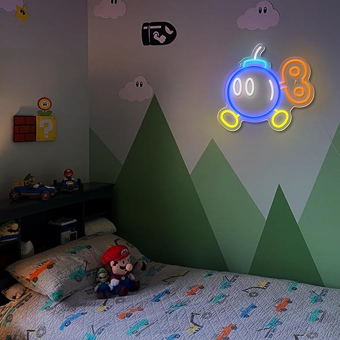 Gaming Neon Sign for Gamer Room Decor,USB Powered Dimmable Anime Neon Signs for Kids Bedroom Game Room Man Cave Gifts for Teens, Boys, Kids