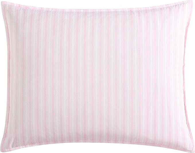 Laura Ashley - Twin XL Comforter Set, Reversible Cotton Bedding with Matching Sham, Medium Weight for Year Round Use, Oeko-Tex Certified, Dorm Essentials, Coquette Room Decor (Delphine Mauve Pink)