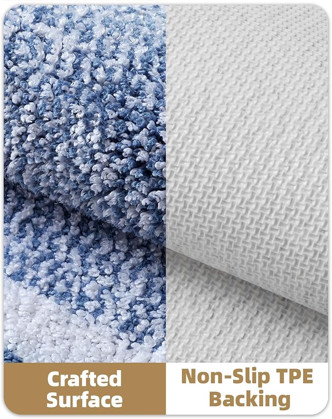 Color&Geometry Small Bath Mats for Bathroom Simple and Stylish, 16"x24" Light Blue Bathroom Rugs, Non Slip, Absorbent, Soft, Washable, Microfiber Bathmat Shower Mat Outside Shower