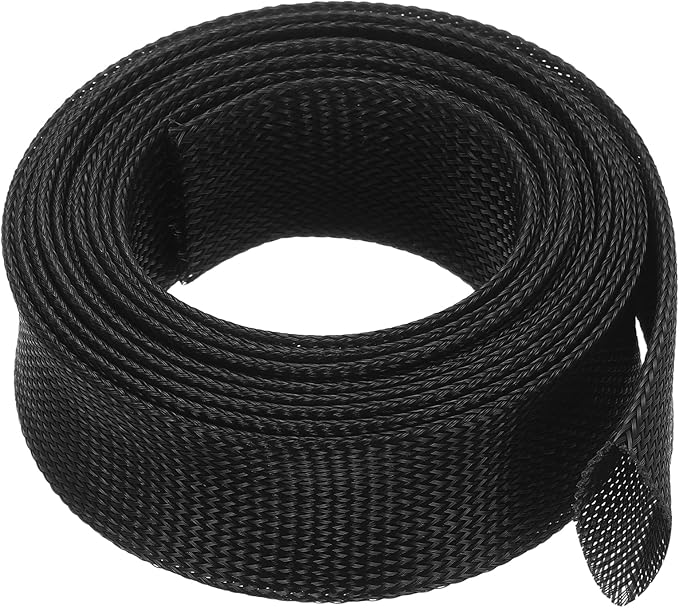 uxcell Expandable Sleeving,2 3/8-inch 10ft Cable Sleeve, Black