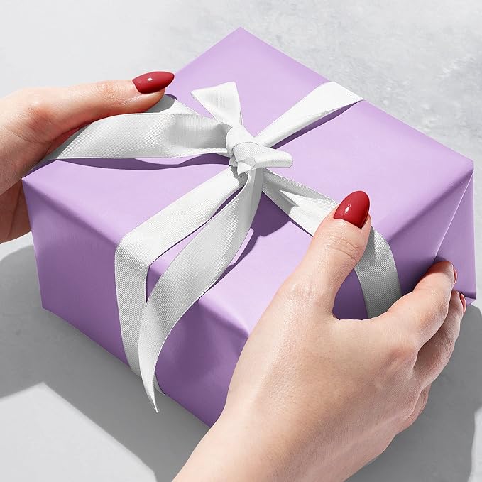 Jillson Roberts Bulk Gift Wrap, Everyday Gift Wrapping Supplies, Lavender Matte, Full Ream 833 feet x 24 inches