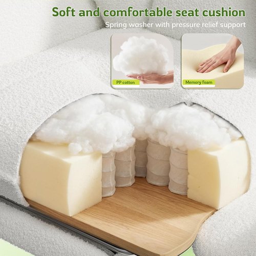 DurayLoly Ergonomic Big and Tall Office Chair - Adjustable Arms, Footrest & Comfortable Fabric - White