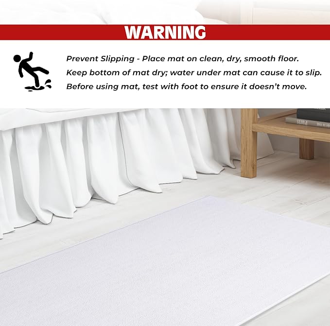 Cotton Paradise 100% Cotton Turkish Bathmat Rug, Soft Absorbent Quick Dry Non Slip, 17x24 Bathmat Rug, Snow White
