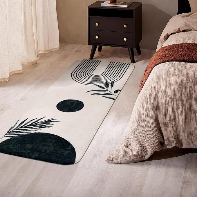 Boho Bathroom Runner Rug Non Slip, Large Long Bathroom Rugs Cute Bath Mat for Bedroom Hallway Kitchen, Soft Plush Washable Shower Rug