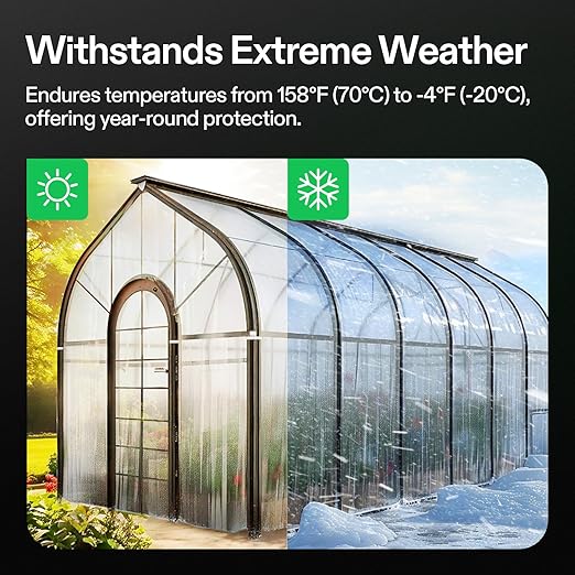 VIVOSUN Greenhouse Repair Tape, 6.3 mil 6" x108' Weatherproof Clear Poly Patch Tape, Heavy Duty Greenhouse Sheeting Coverings Film Tape for Plastic Sheeting and Tents