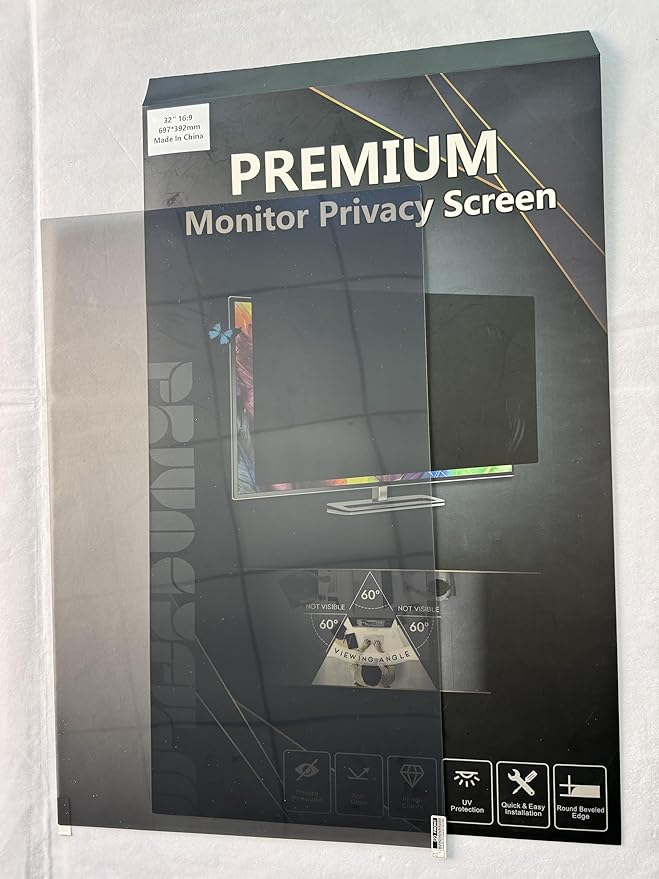 DEJIMAX 32 Inch Curved Computer Privacy Screen Filter for 16:9 Widescreen Computer Monitor Computer Screen Protector Computer Screen Privacy Shield Anti Glare and Blue Light