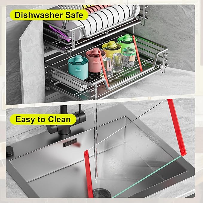 2PCS Glass Cutting Board with Silicone Grip, 80% Stronger Shatter Resistance and Slip Resistance,No Scratches/Microplastic-Free,Dishwasher Safe, Non Toxic Chopping Board for Kitchen (Red)