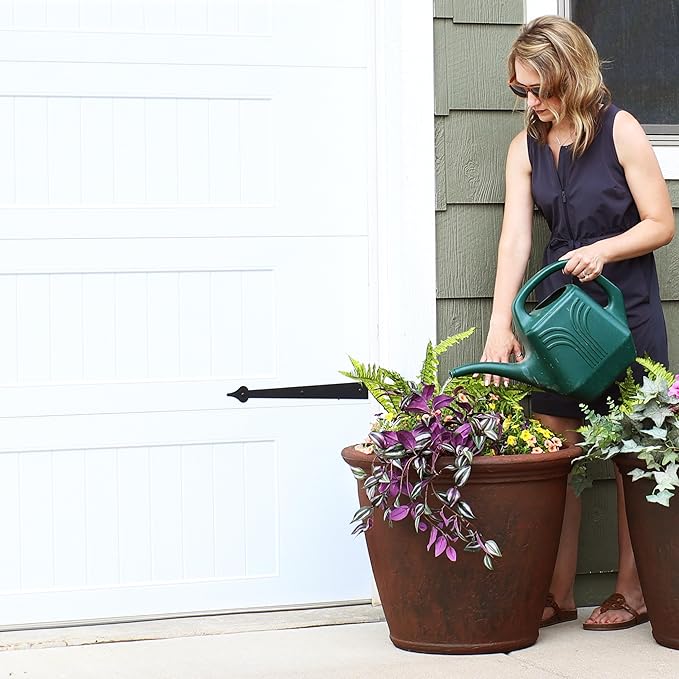 Sunnydaze 24-Inch Anjelica Large Plastic Pot for Plants - Double-Walled Outdoor Polyresin Round Planter Porch Pot with Drillable Drainage Holes - Rust - 4pk