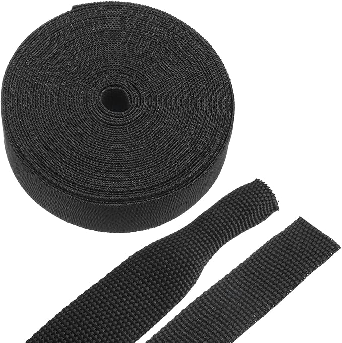 MECCANIXITY Braided Cable Sleeves Heat Shrinkable Fabric Sleeving, 7/8" 33ft Black 2:1 Ratio Heat Shrinkable Cord Protector for Harness Cable, Network Cable Protection, Cable Management