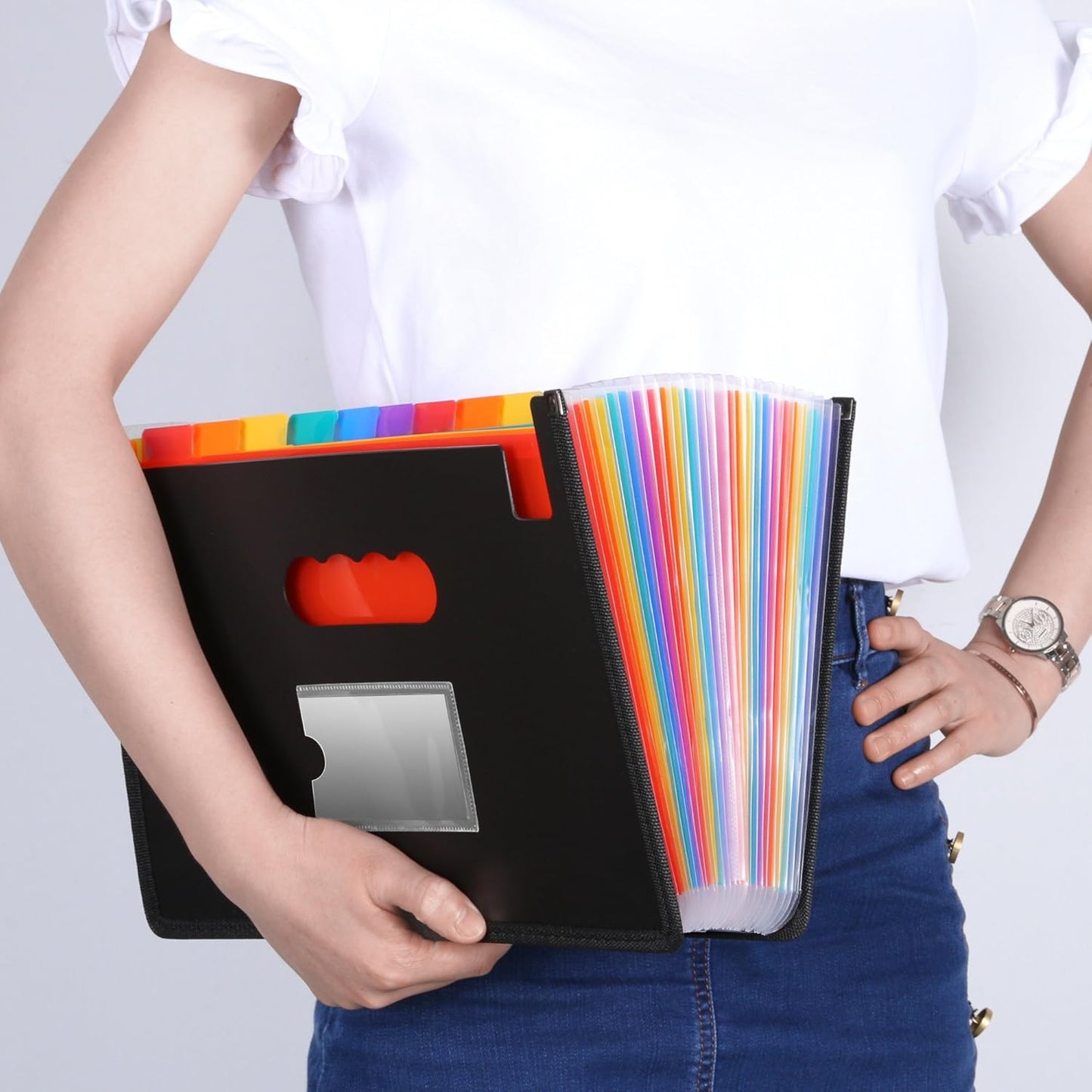 Skiennix Ultra-Large Accordion File Organizer - 24 Pocket Expanding Folder for Legal/Letter/A4 Paper