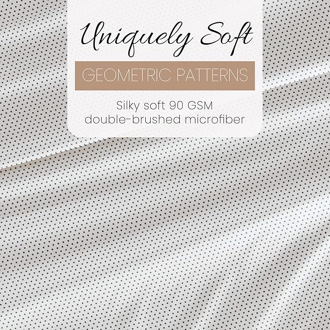 Linen Market Double-Brushed Patterned Microfiber Full Sheet Set 4 Piece – Oeko-TEX Certified Ultra Soft & Wrinkle-Free - 16" Deep Pocket Sheets - Easy Care Full Size - Stippled Gray
