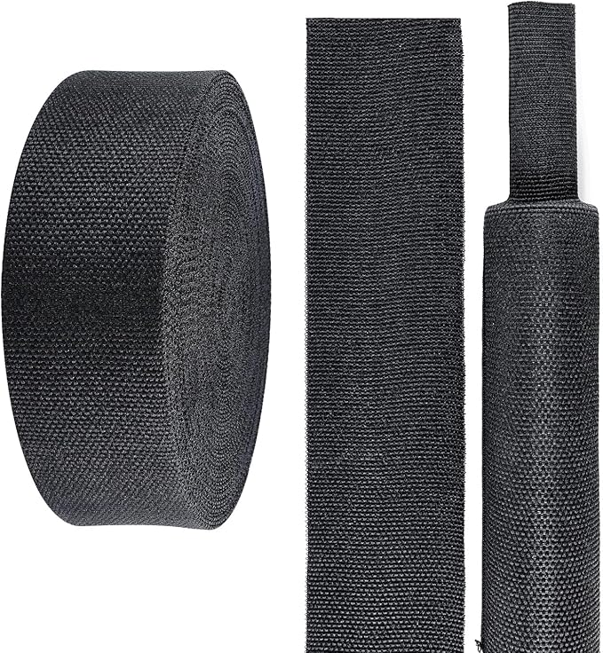 2 in 1 Heat Shrink Braided Sleeving Fabric Tubing-Ideal fit Irregular Shape Hose/Cable/Wire (1-1/8"(29mm), 32FT)