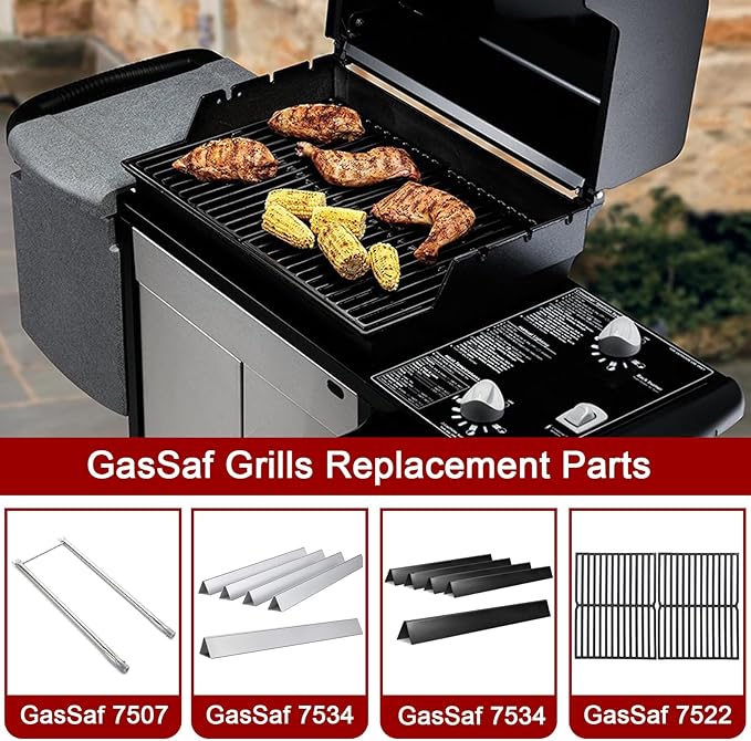 GasSaf 21.5 Flavorizer Bar, 27 Grill Burner for Weber Spirit 200, E-210, S-200, S-210, E-210NG (Side Control), Spirit 500, Genesis Silver A, Grill Insert Replacement Parts for Weber 7534 7535 7507