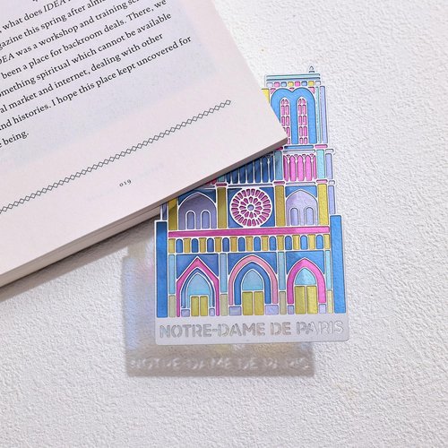 Notre Dame de Paris Metal Bookmarks - Transparent Design for Aesthetic Reading | Perfect Gift for Book Lovers