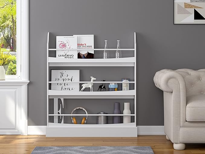 UTEX Kids Bookshelf, 3 Tiers Book Shelf and Storage for Kids Rooms, Kids Bookcase Rack Wall for Bedroom,Study Living Room,White