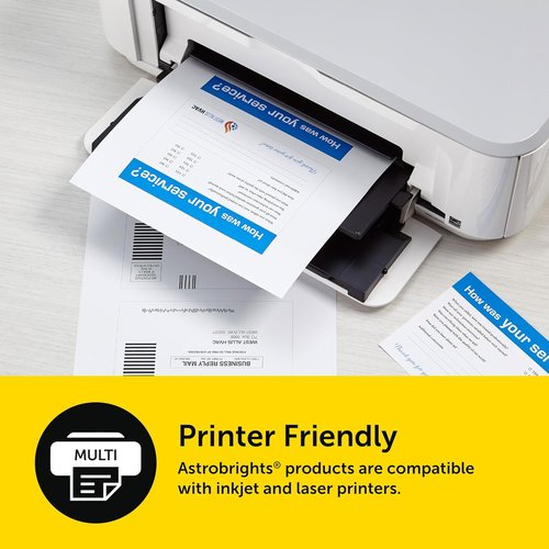 Astrobrights Premium White Cardstock - 110 lb, 94 Brightness, 200 Sheets | 8.5" x 11" Heavyweight for Invitations & Crafts