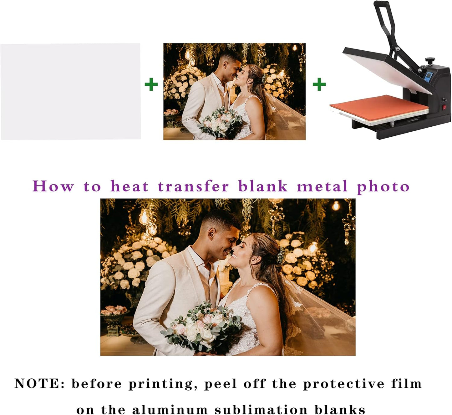 Skiennix Aluminum Sublimation Photo Blanks - 8 PCS Set, 0.4mm Thickness, 8x10 & 12x8 Inches
